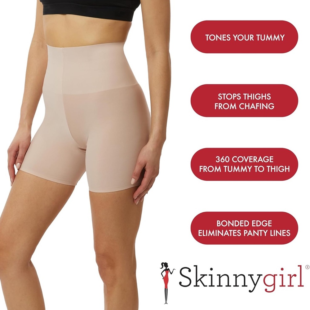 Skinnygirl Women's High-Waisted Shapewear Shorts - Nude